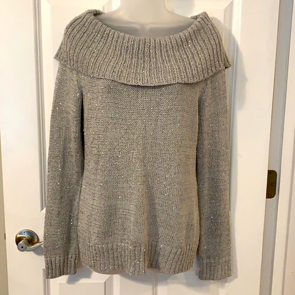 Vintage Sweaters - Beautiful Silver Iridescent Sweater